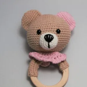 Ръчно Плетена Дрънкалка Гризалка Мече Амигуруми Ръчно Плетена Дрънкалка Гризалка Мече Амигуруми