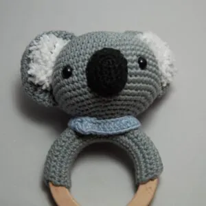 Ръчно Плетена Дрънкалка Гризалка Коала Амигуруми Ръчно Плетена Дрънкалка Гризалка Коала Амигуруми