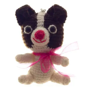 Ръчно Плетено Малко Кученце Ключодържател Амигуруми Ръчно Плетено Малко Кученце Ключодържател Амигуруми