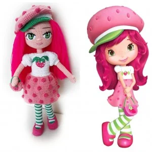 Ръчно Плетена Кукла Ягодов Сладкиш Амигуруми Ръчно Плетена Кукла Ягодов Сладкиш Амигуруми