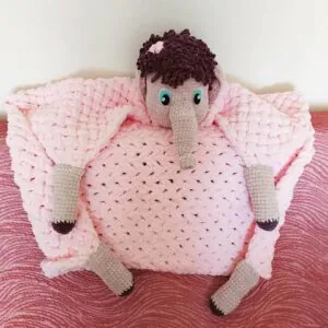 Ръчно Плетенo Одеяло Розово Слонче Амигуруми Ръчно Плетенo Одеяло Розово Слонче Амигуруми